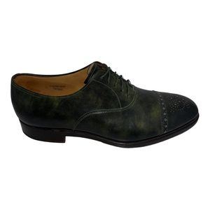 John Lobb x Paul Smith Green Leather Derby Shoes Men's 10 USA
